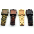 Montres-bracelets en bois analogiques numériques imperméables pour les hommes